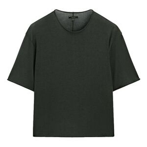 Massimo Dutti Women Dark Gray Oversized T-Shirt